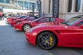 Shiny red Ferrari cars at Motorclassica